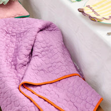 couverture fleurs violette et orange rice