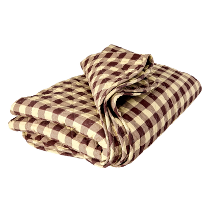 couverture vichy marron rice
