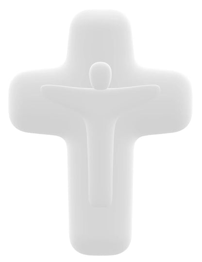 Croix Christ résurrection - blanche
