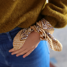 Petit foulard - Damier caramel