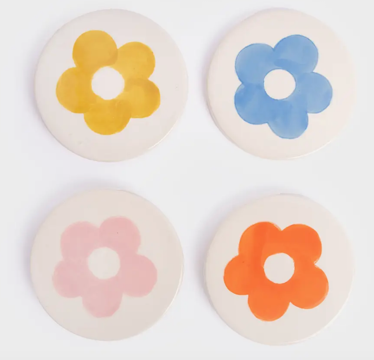 Set de 4 dessous de verres - Fleurs colorées