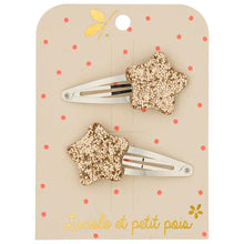 duo de barrettes étoiles dorées luciole et petit pois 