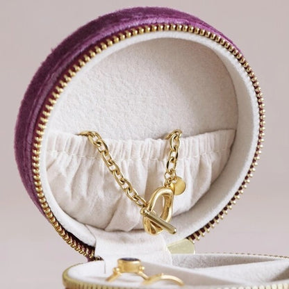 Boite à bijoux en velours - Mauve
