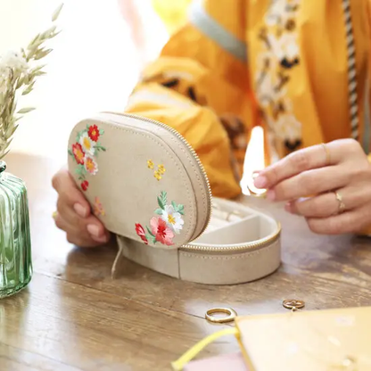 Boite à bijoux velours - fleurs