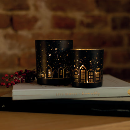 Photophore noir village de Noël - GM