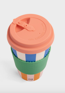 Gobelet ecocup - Rayures bleues et oranges
