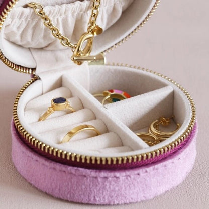 Boite à bijoux en velours - Mauve