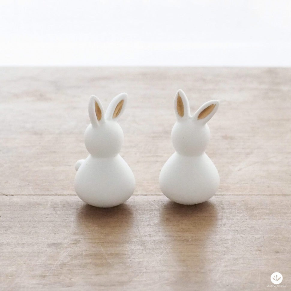 Duo de mini lapins - Blanc