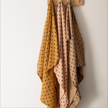 Grand foulard gaze de coton - Cœurs rose