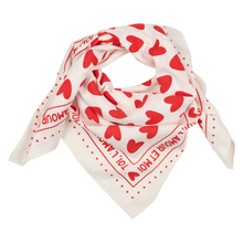 Foulard - Coeur blanc et rouge