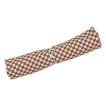 Lange/petit foulard gaze de coton - Damier camel et blanc