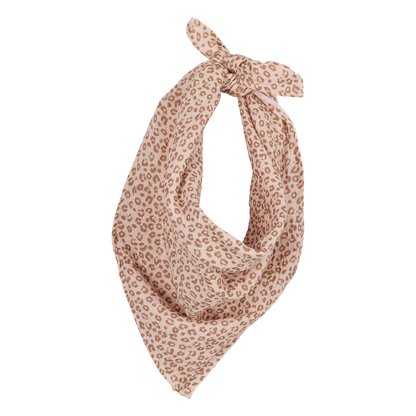 Lange/petit foulard gaze de coton - Léopard rose