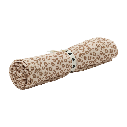 Lange/petit foulard gaze de coton - Léopard rose