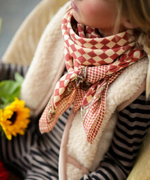 Foulard - Damier grenat