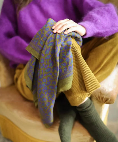 Foulard  laine - Léopard bronze