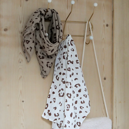 Foulard - Léopard taupe