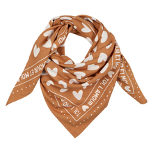 Foulard enfant - Coeur marron et blanc