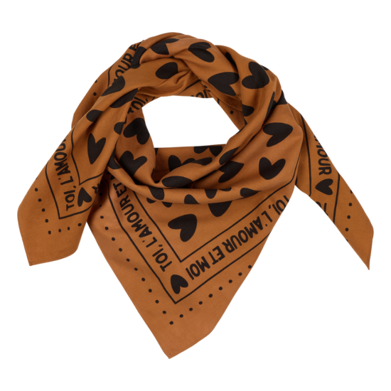 Foulard enfant - Coeur marron et noir