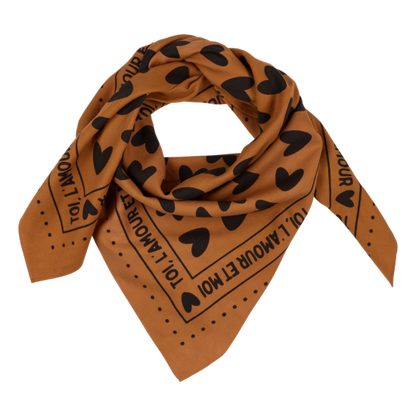 Foulard - Coeur marron et noir