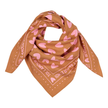 Foulard - Coeur marron et rose