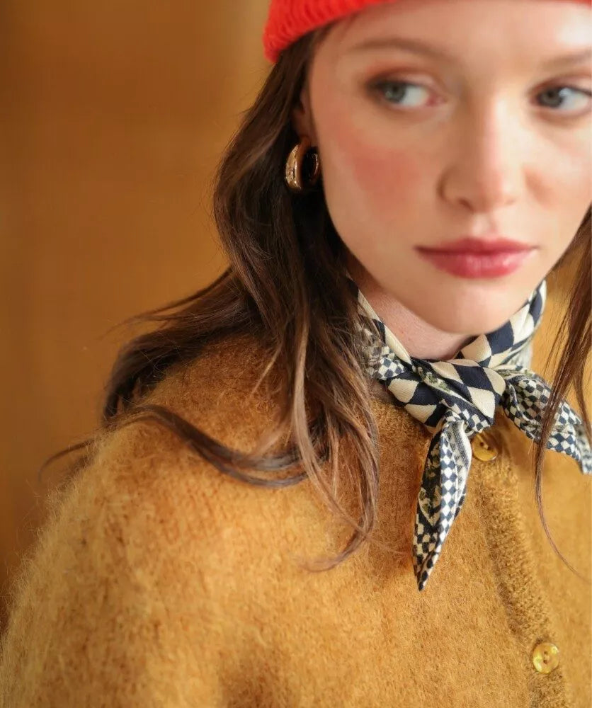 Petit foulard - Damier encre