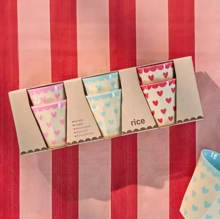 Lot de 6 tasses à expresso - Coeurs