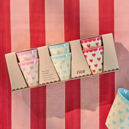 Lot de 6 tasses à expresso - Coeurs