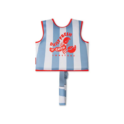 gilet de natation bleu et rouge swim essentials