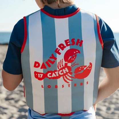 gilet de natation bleu et rouge swim essentials