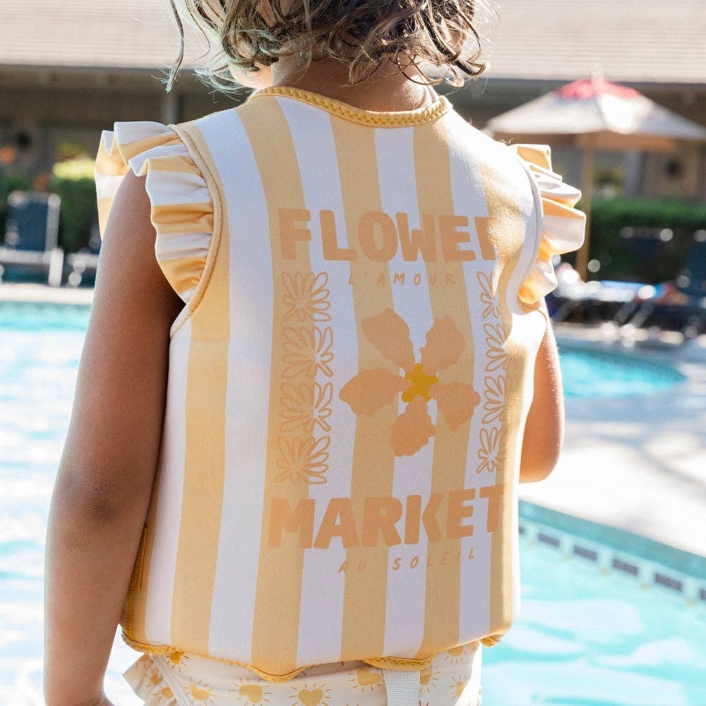 gilet de natation jaune flower market swin essentials 