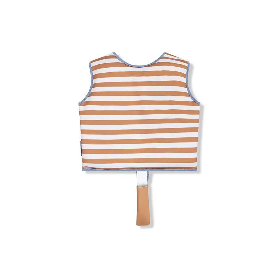 gilet de natation rayé marron et blanc swin essentials