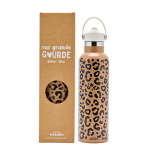 Gourde acier inoxydable adulte - léopard camel