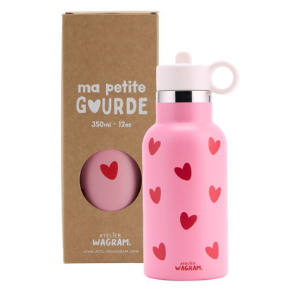Gourde acier inoxydable coeur - rose