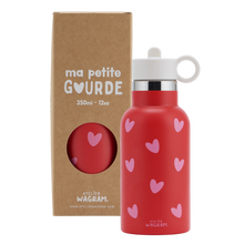 Gourde acier inoxydable coeur - rouge