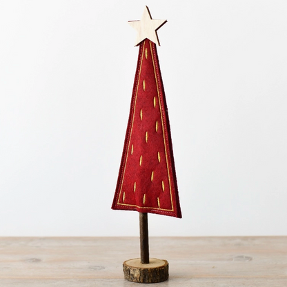 Grand sapin en feutrine - Rouge