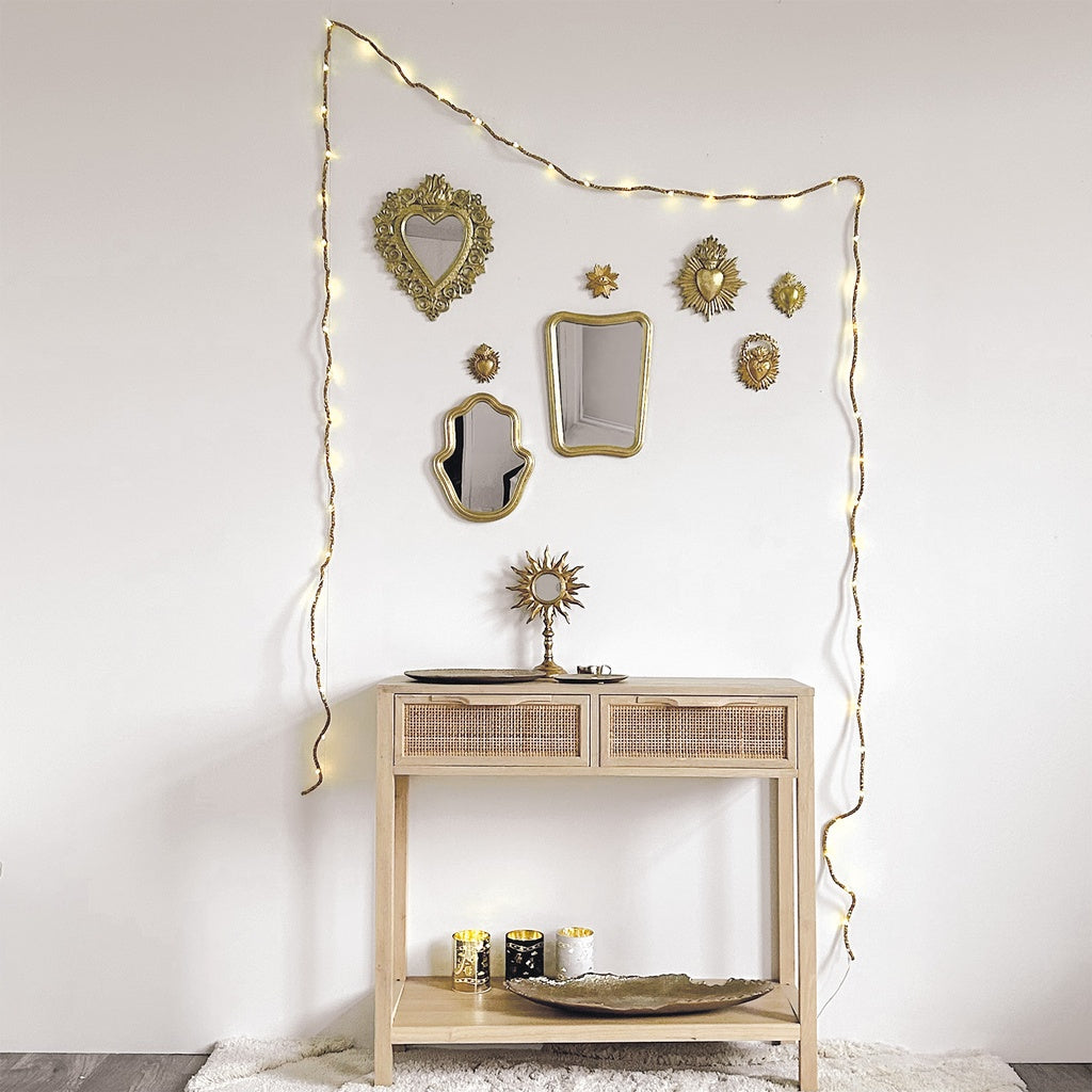 Guirlande led doré à piles - 5M