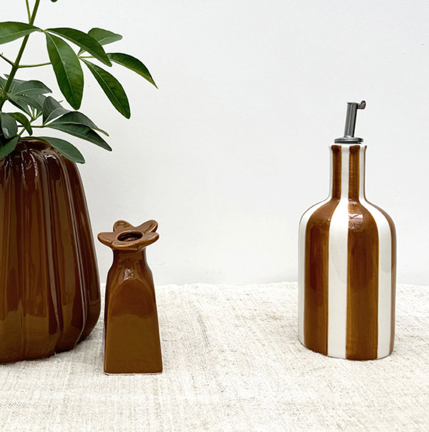 Huilier rayé - Marron et blanc