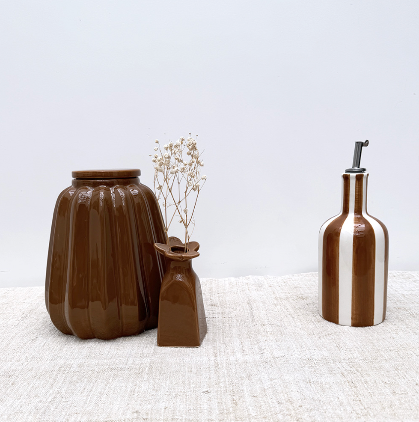 Huilier rayé - Marron et blanc
