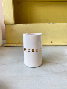 Mini vase en porcelaine - Merci