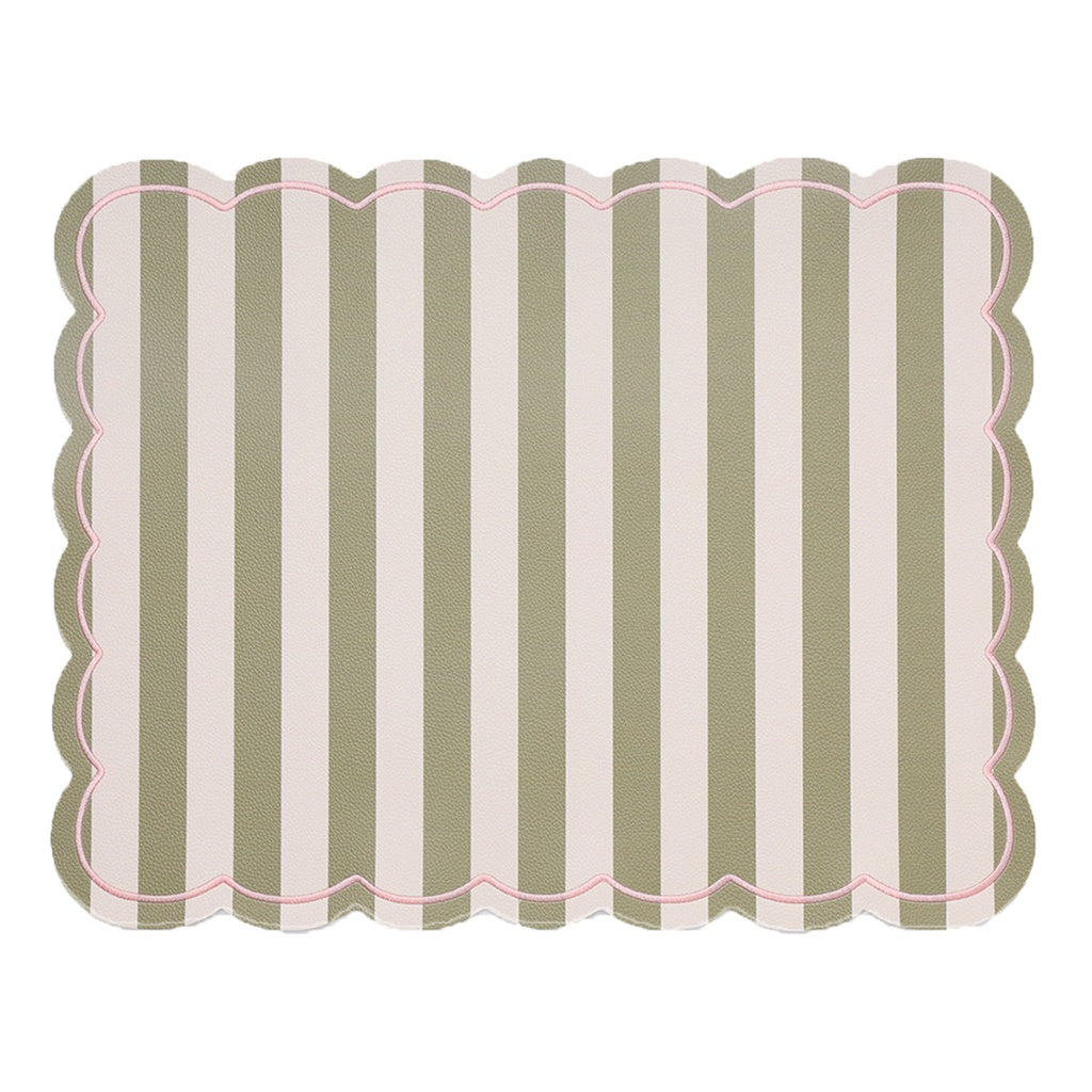 Set de table Roméo - Rayures kaki