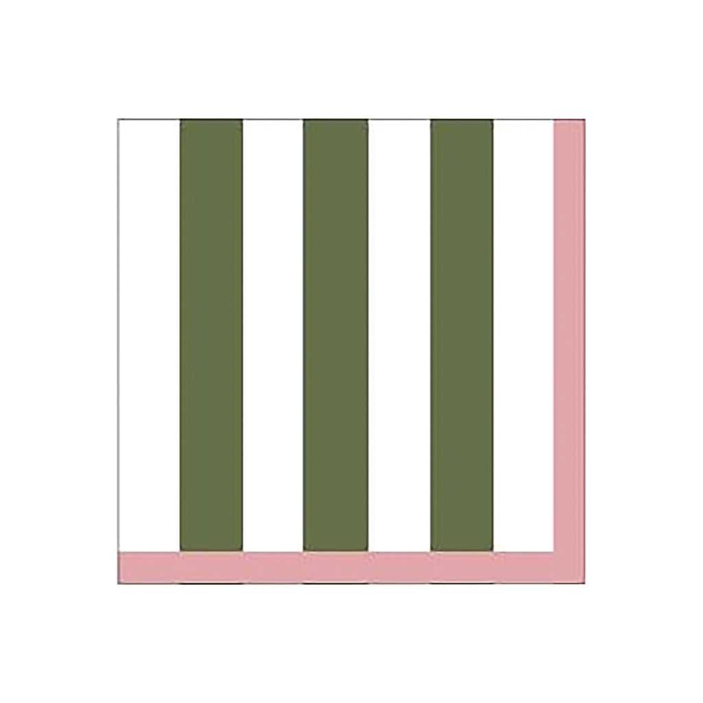 20 serviettes en papier - Rayures Vertes et Blanches