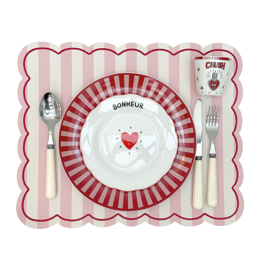 Set de table Roméo - Rayures rose