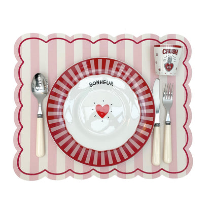 Set de table Roméo - Rayures rose