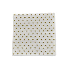 20 serviettes en papier - cœurs dorés