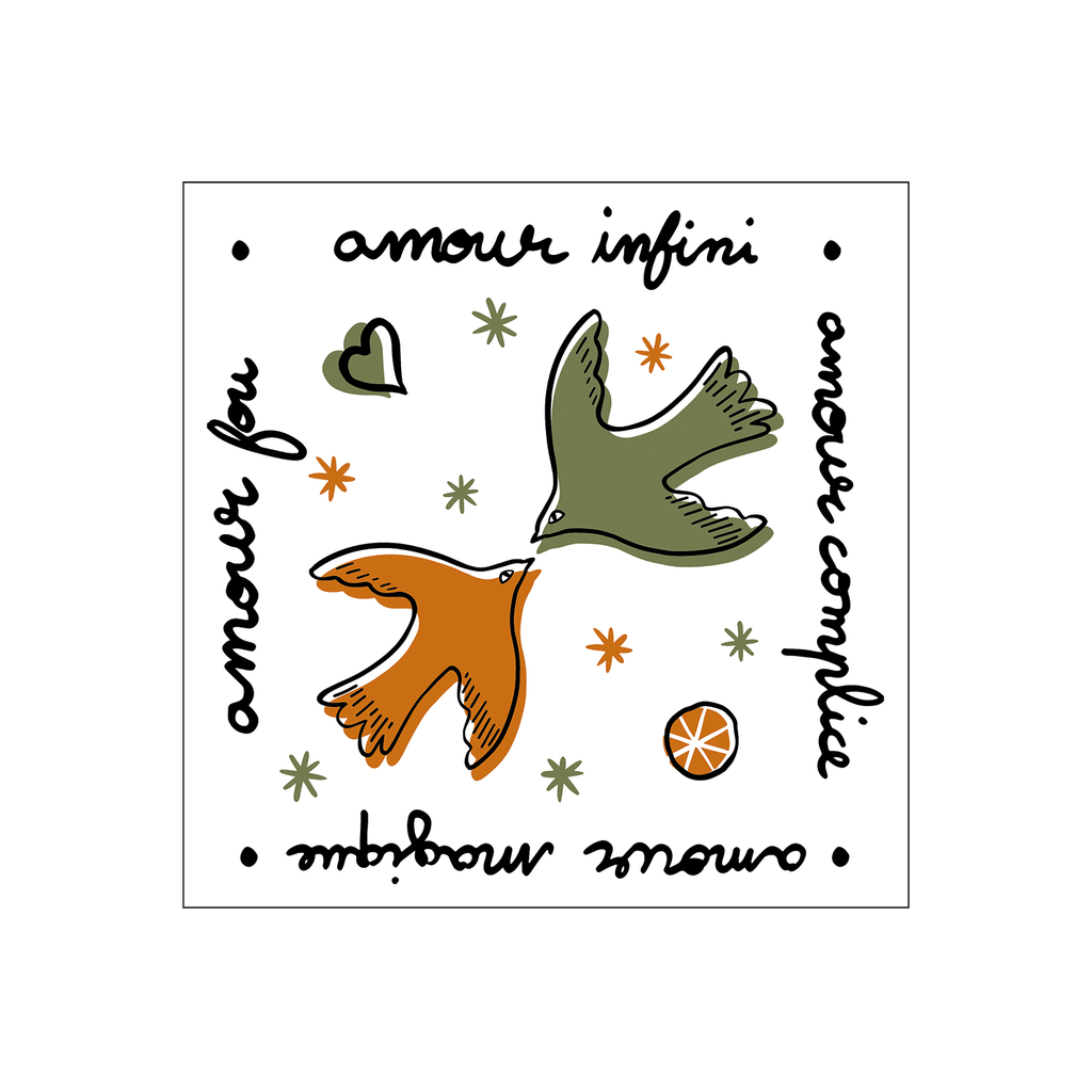 20 serviettes en papier - Colombes amour infini