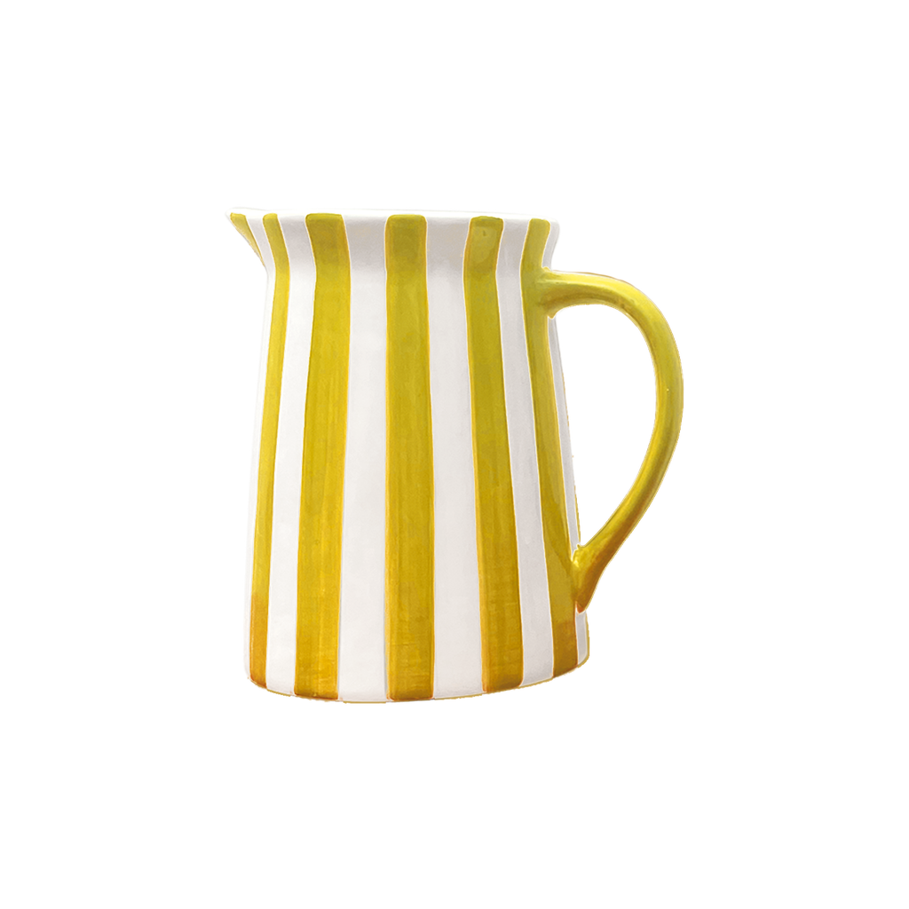 Pichet rayé jaune et blanc-MM