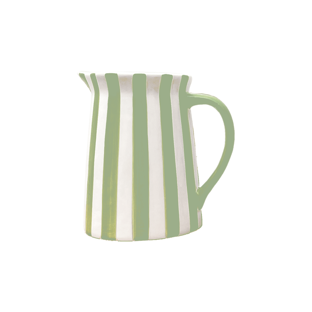 Pichet rayé matcha et blanc-MM