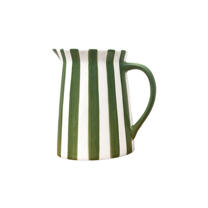Pichet rayé vert foncé et blanc-MM
