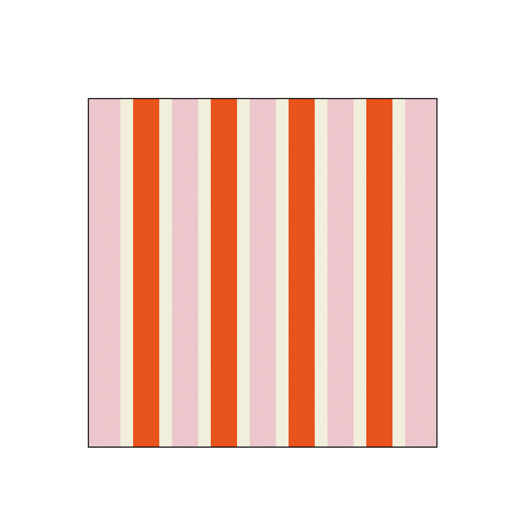 20 serviettes en papier - rayures rose et orange