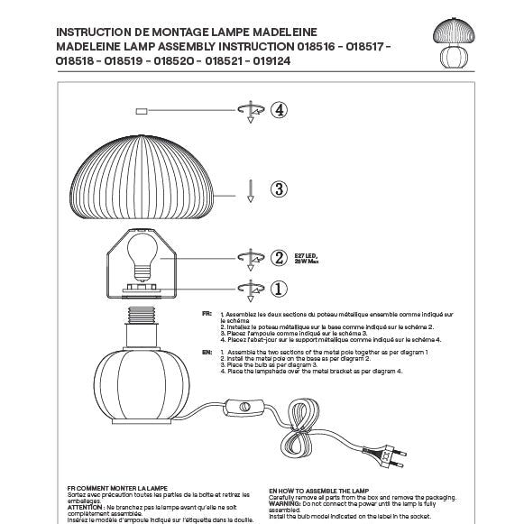 lampe madeleine bleue
